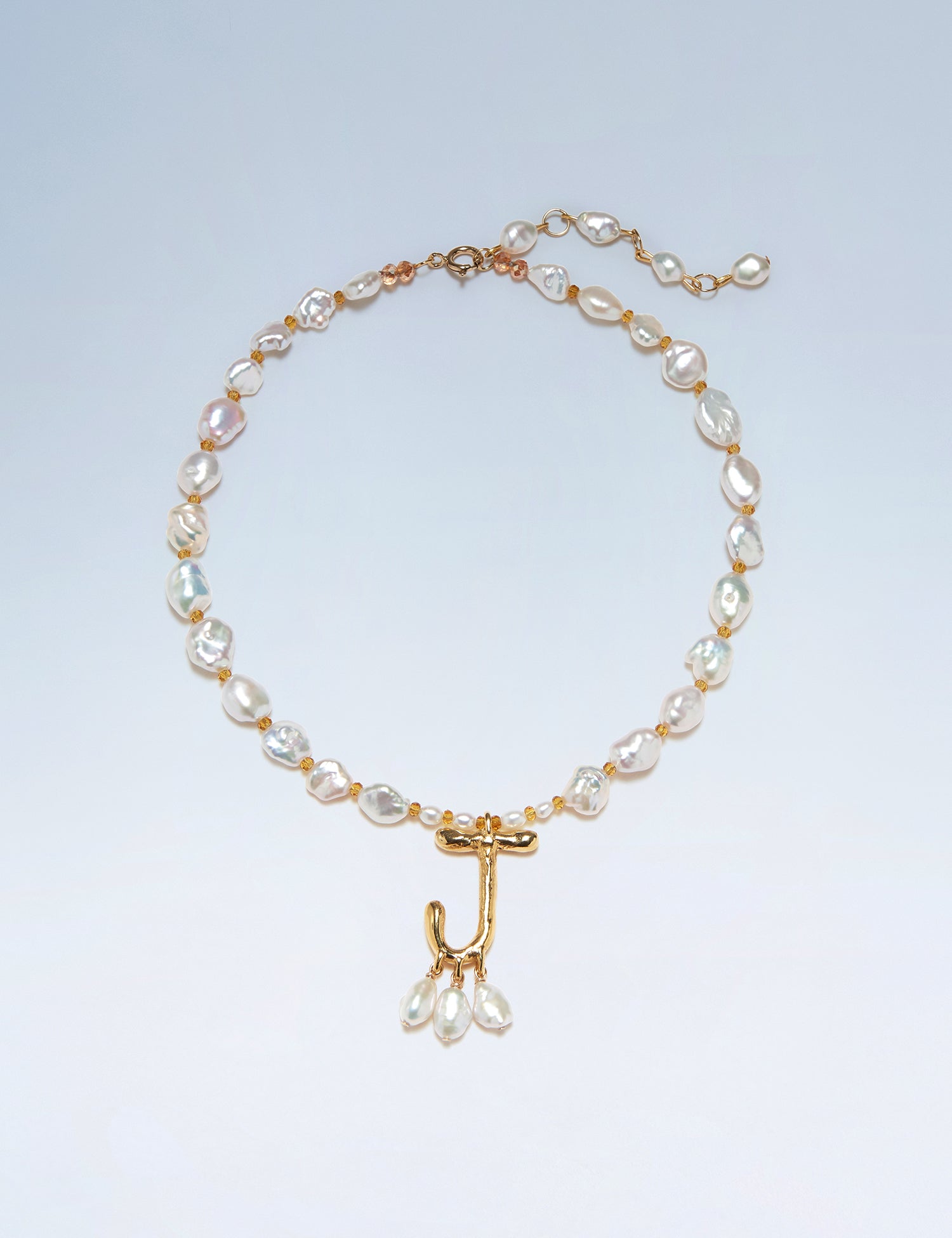 Boleyn Pearl Initial Charm Anne Boleyn Necklace Custom Initial