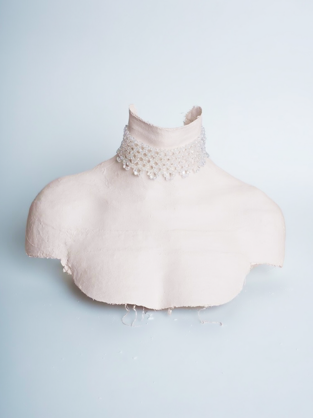 Queen Salina bridal choker in clear faceted glass beads