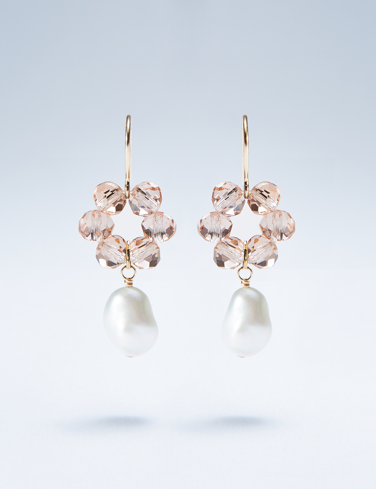 La Perla beaded earrings with freshwater pearl drops, shown in several colours